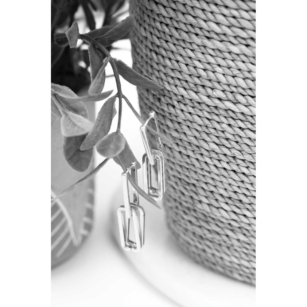 Eliza Gracious Oblong Silver Hoop Earring Silver