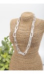 Eliza Gracious Silver Oblong Silver Chain Link Necklace  