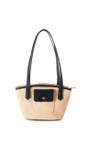 Gemini Label Accessories Ebony Barbados Ebony Woven Small Contrast Tote Bag  