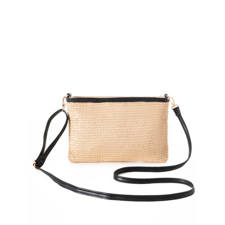 Gemini Label Accessories Sorrento Ebony Woven Crossbody Handbag - Black