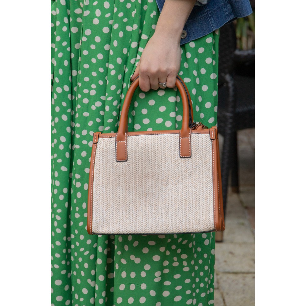 Gemini Label Bags Corin Raffia Tote Natural