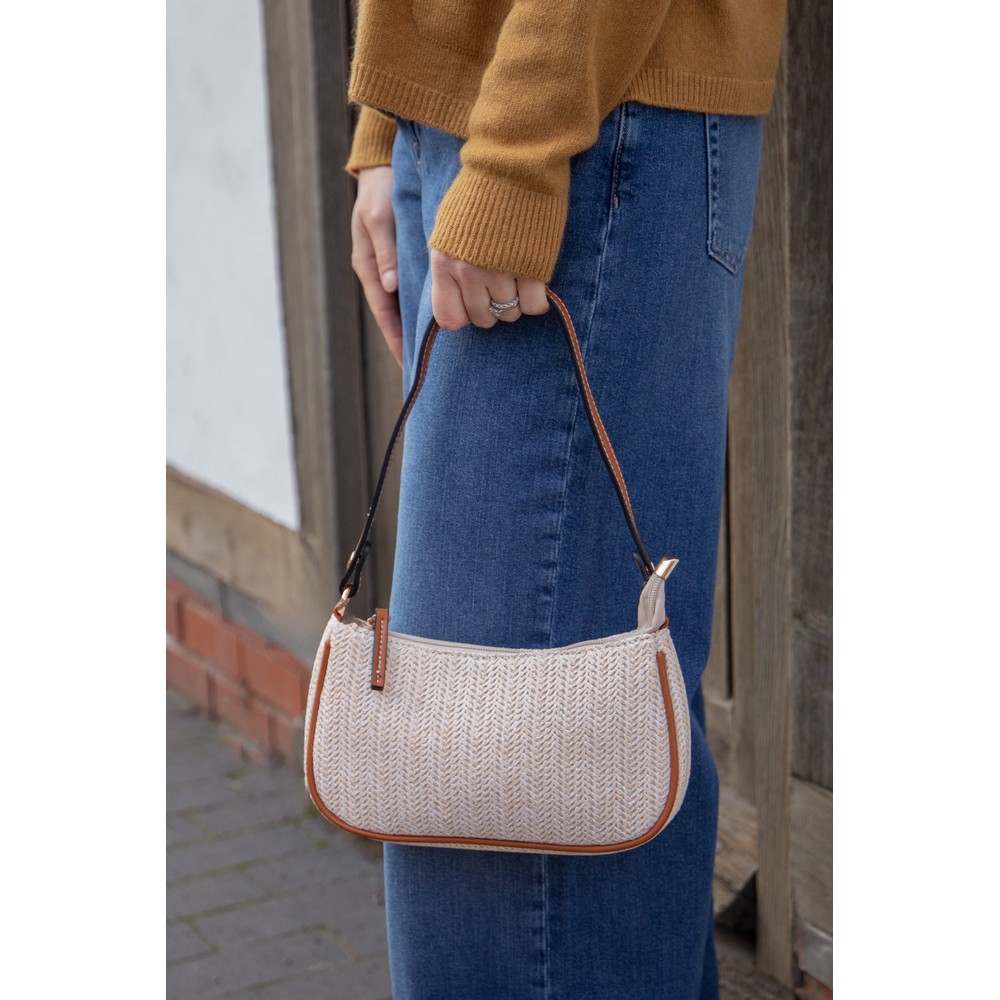 Gemini Label Bags Corin Raffia Shoulder Bag Natural