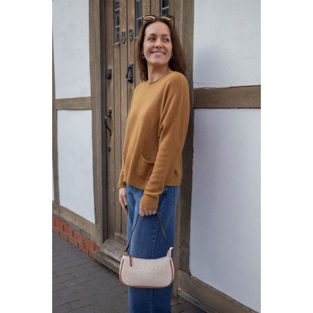 Gemini Label Bags Corin Raffia Shoulder Bag - Beige