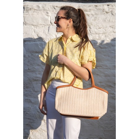 Gemini Label Bags Corin Raffia Large Tote - Beige