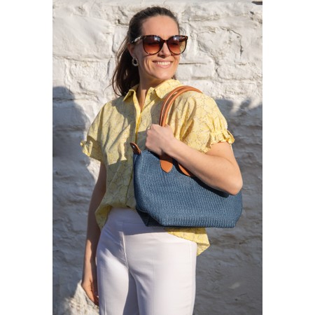 Gemini Label Bags Kika Large Raffia Tote - Blue