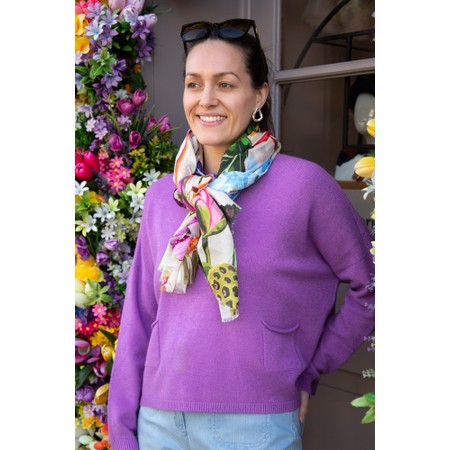 Amazing Woman Jodie Pansy Front Pocket Supersoft Knit Jumper - Purple