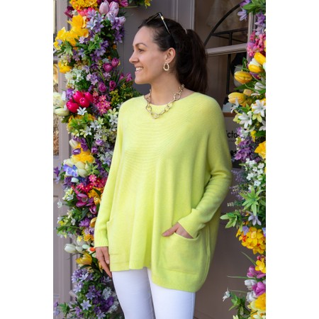 Amazing Woman Caryf X Pistachio Round Neck Oversized Jumper - Green