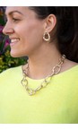 Eliza Gracious Gold Burnished Gold Short Chain Link Necklace  