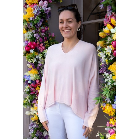 Amazing Woman Mika Pale Pink Boxy Fine Knit Jumper - Pink