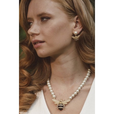 Bill Skinner Bejewelled Bee Statement Necklace - Gold