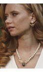 Bill Skinner Gold Bejewelled Bee Pearl Earring  