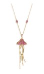 Bill Skinner Gold / Pink Jellyfish Pendant Necklace  
