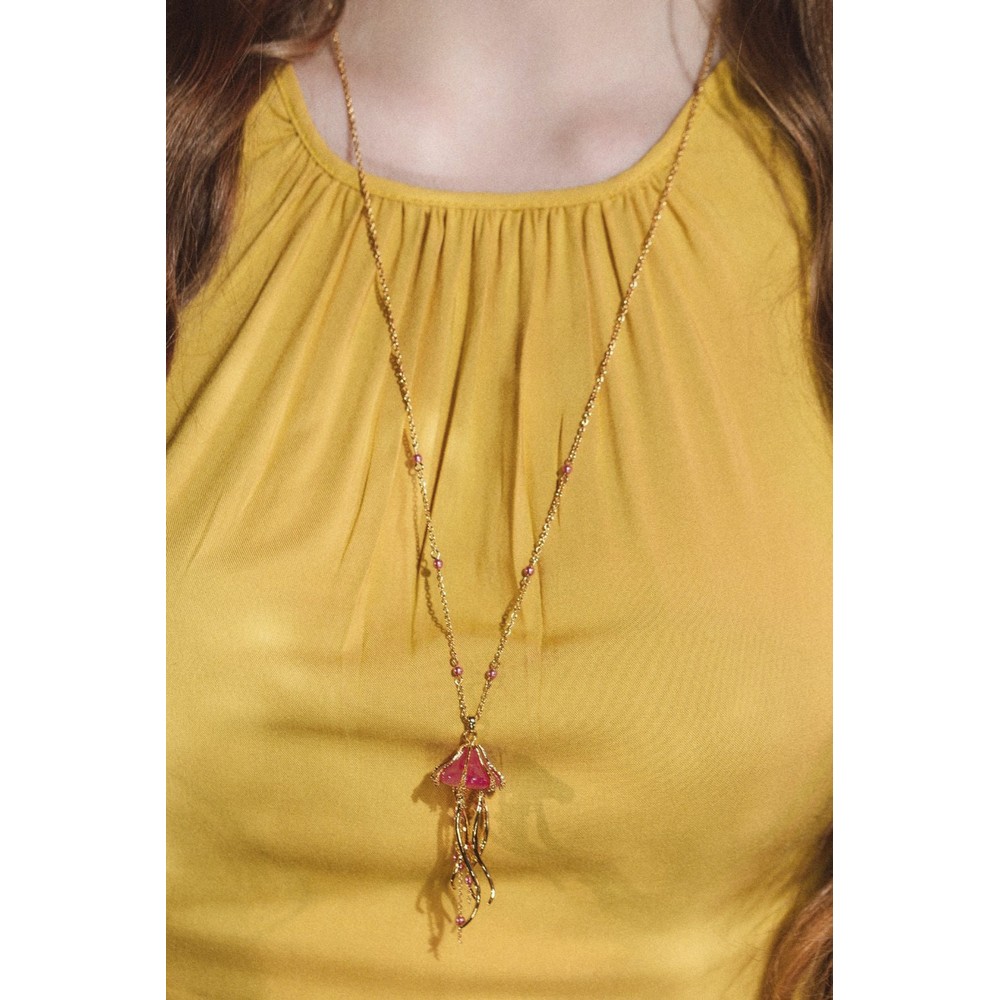 Bill Skinner Jellyfish Pendant Necklace Gold / Pink