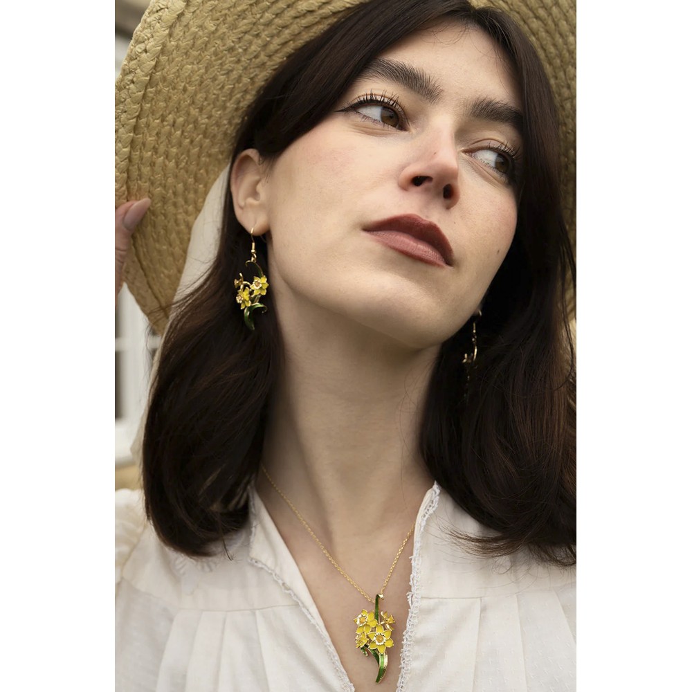 Bill Skinner Daffodil Drop Earrings Gold