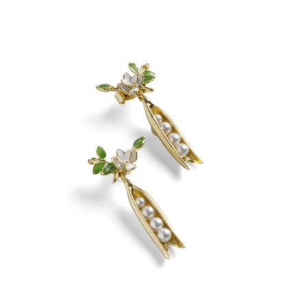 Bill Skinner Peapod Drop Earrings - Gold