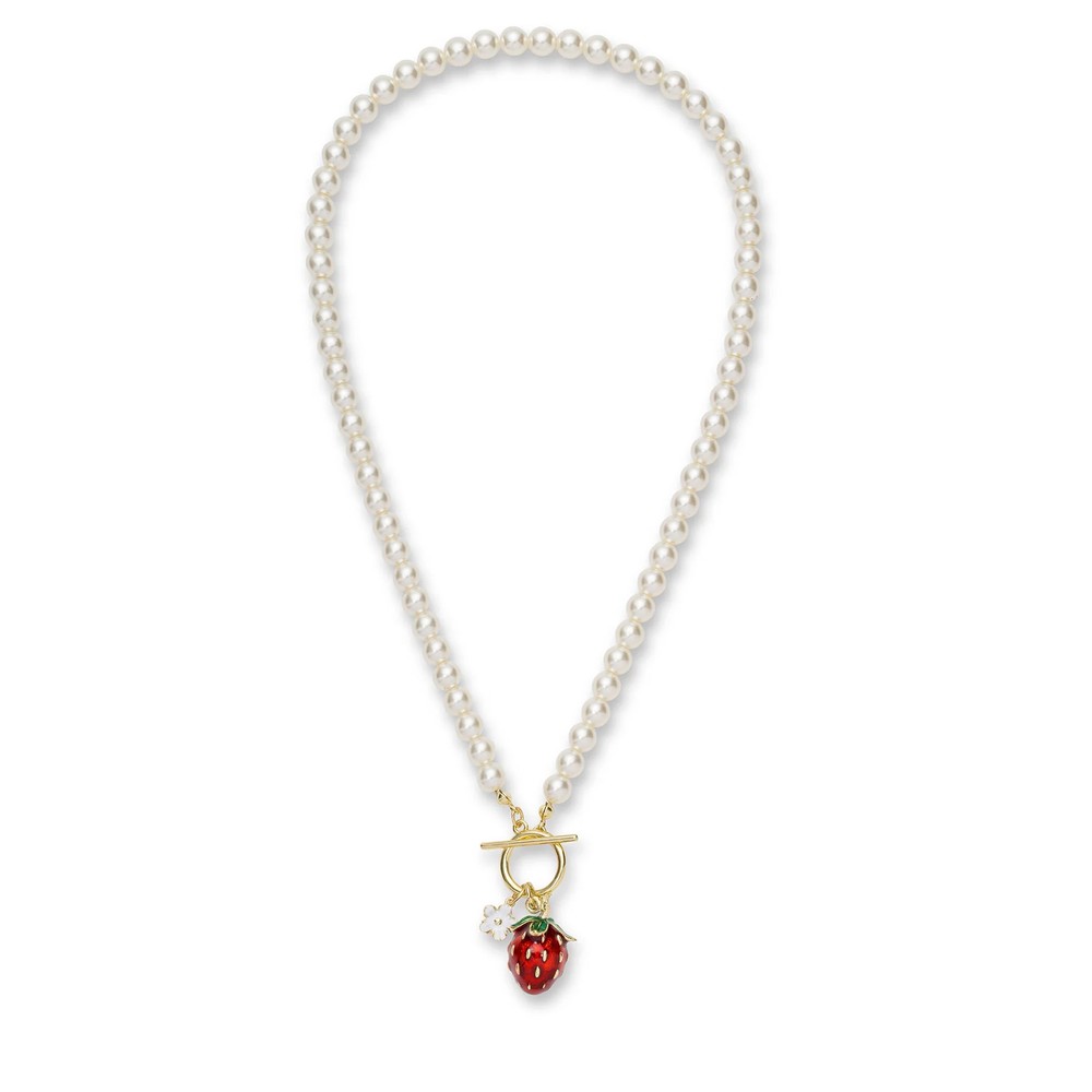 Bill Skinner Strawberry Pearl Necklace Gold