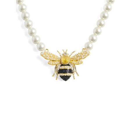 Bill Skinner Bejewelled Bee Statement Necklace - Gold