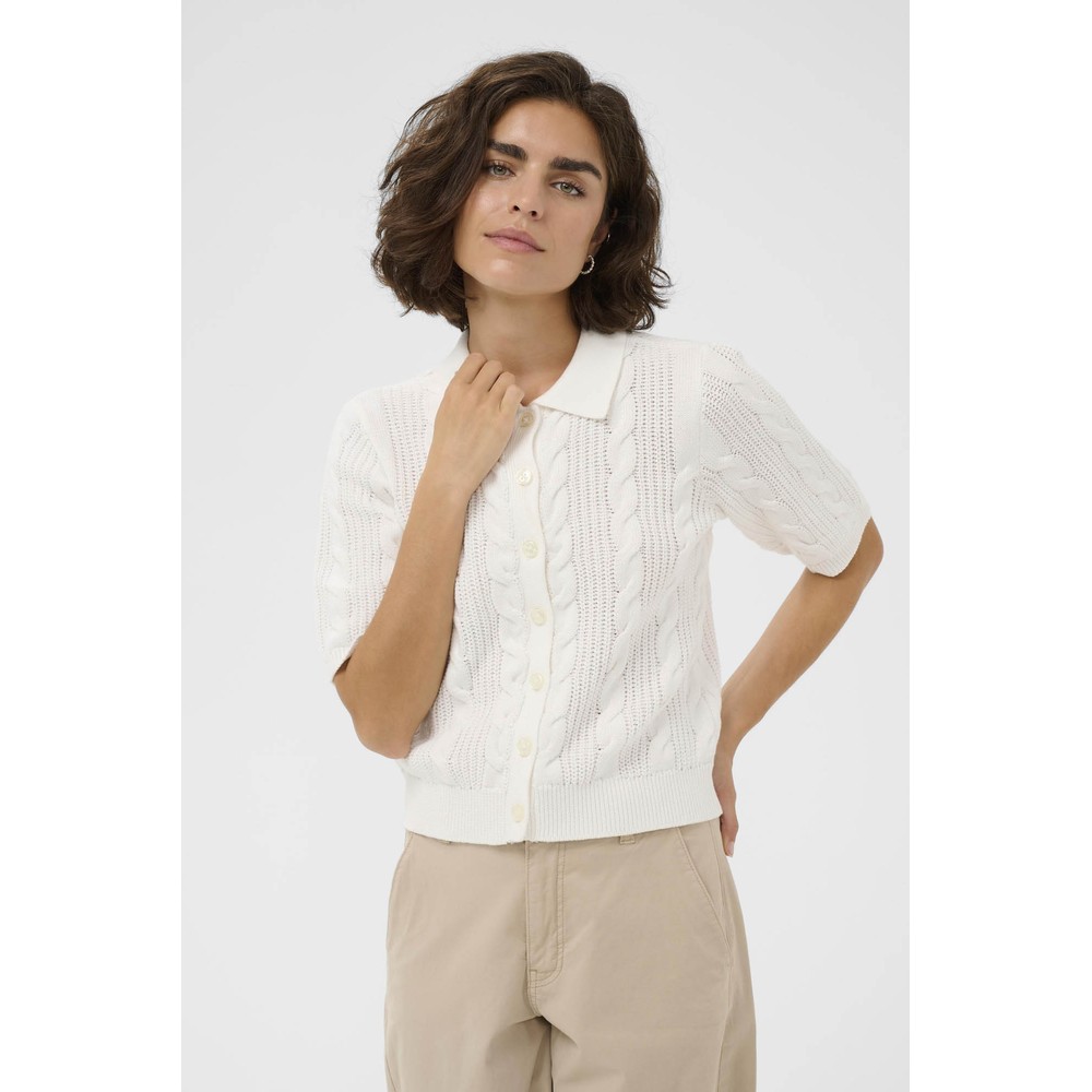 KAFFE KAblair Chalk Knit Cardigan Chalk