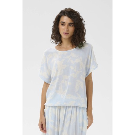 KAFFE KAvilia Amber Print Top - White