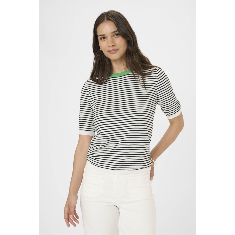 KAFFE KAlizza Narrow Stripe Pullover Chalk / Black Fine
