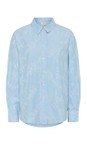 KAFFE White Blue Embroidery KAmarlee Shirt  