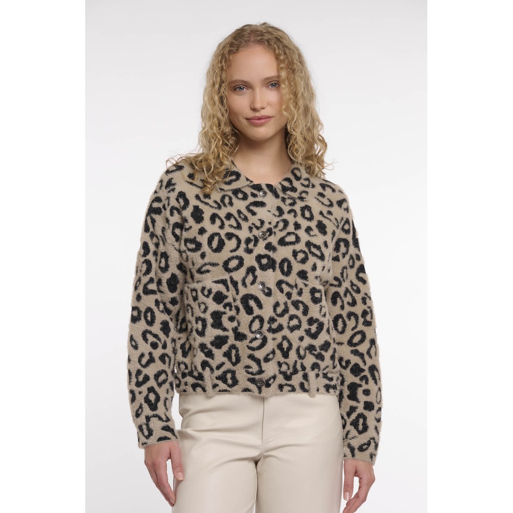 RINO AND PELLE Desert Leopard Bubbly Boxy Jacket Desert Leopard
