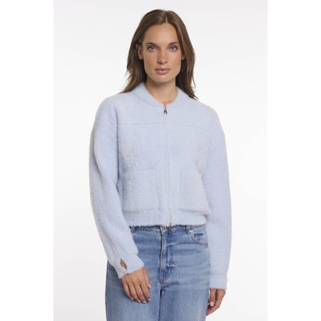 RINO AND PELLE Bento Light Blue Short Zip Cardigan - Blue