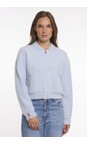 RINO AND PELLE Light Blue Bento Light Blue Short Zip Cardigan  