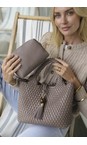 Luella Grey Peat Suky Medium Peat Woven Crossbody  