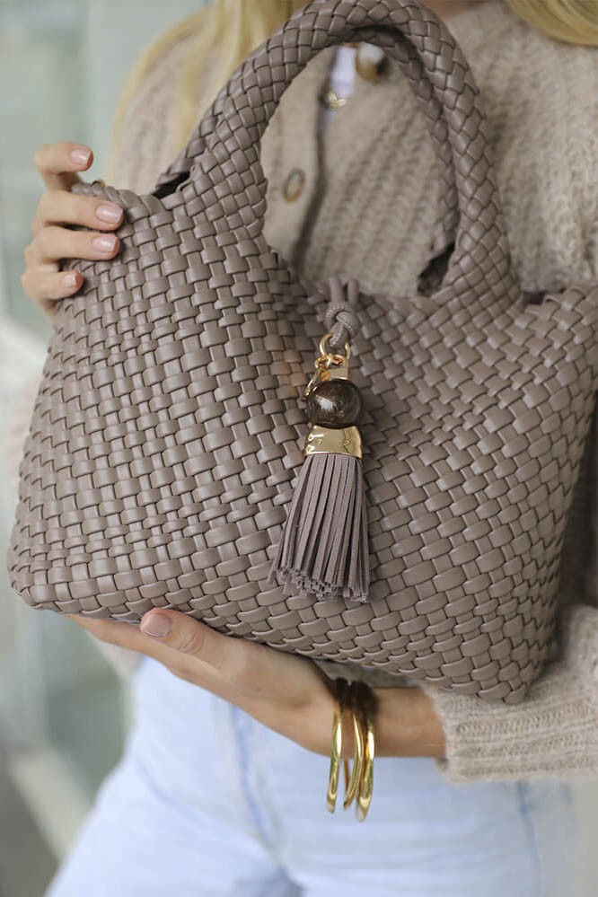 Luella Grey Suky Medium Peat Woven Crossbody Peat