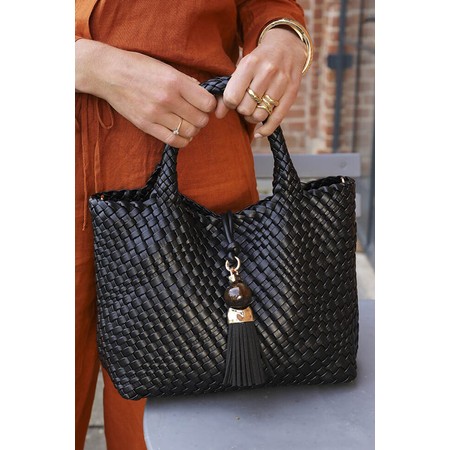 Luella Grey Suky Medium Black Woven Crossbody - Black