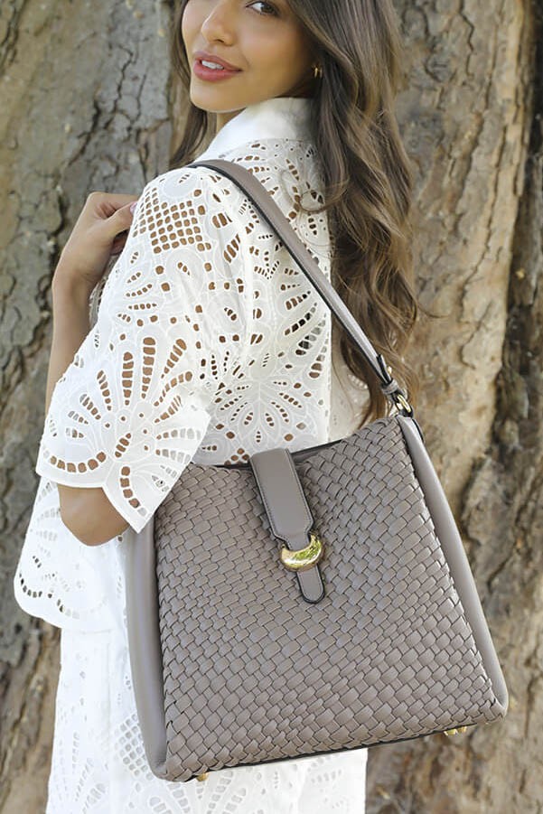 Luella Grey Flora Peat Weave Hobo Peat