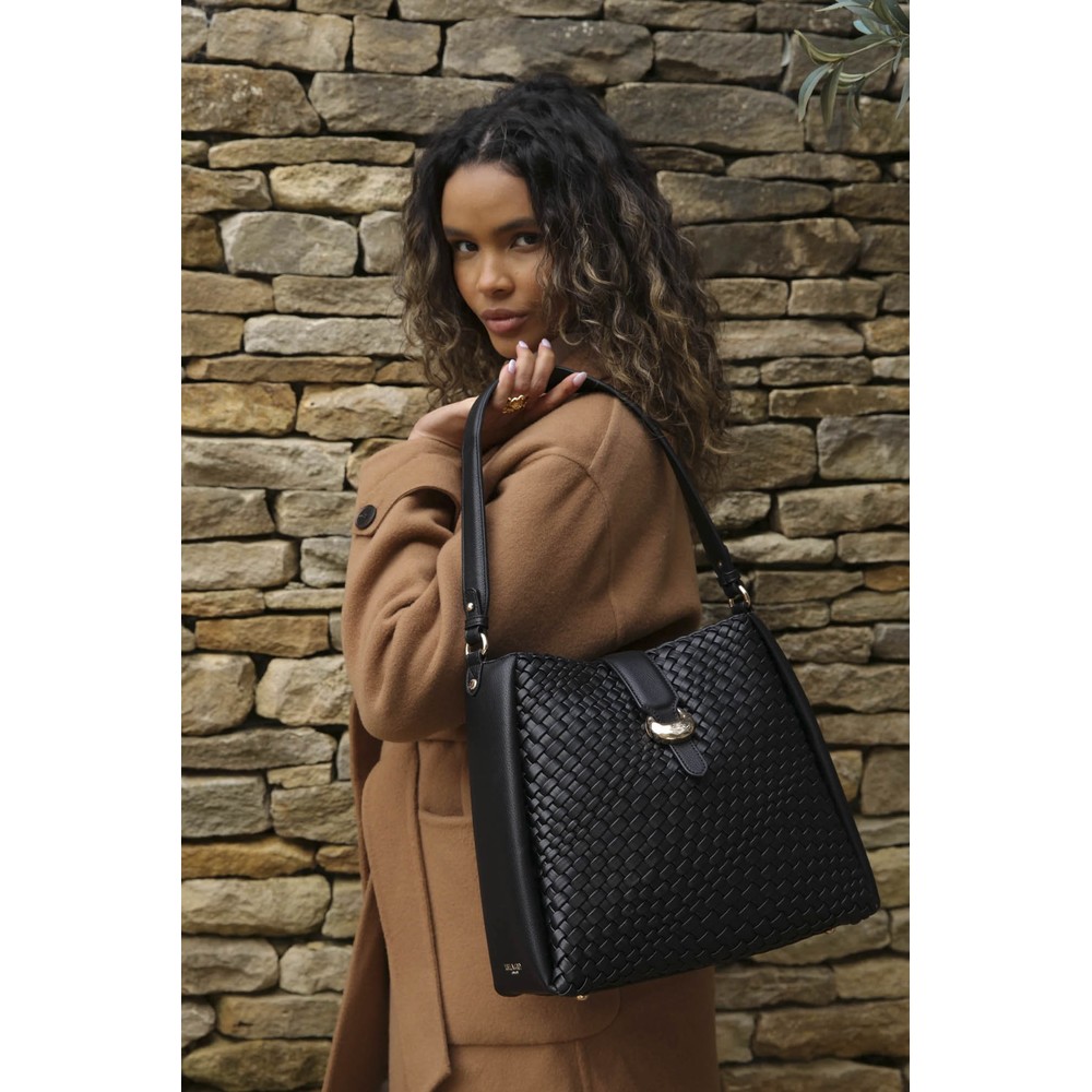 Luella Grey Flora Black Weave Hobo Black 