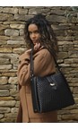 Luella Grey Black  Flora Black Weave Hobo  