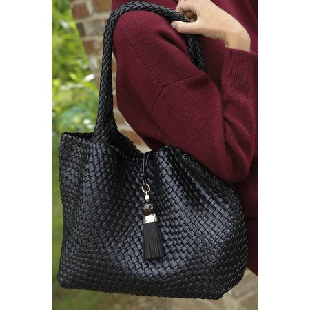 Luella Grey Saskia Large Black Woven Tote - Black