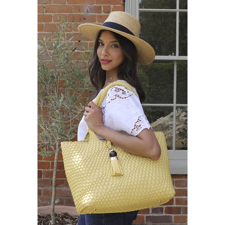 Luella Grey Saskia Large Buttercup Woven Tote - Yellow