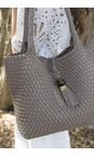 Luella Grey Peat Saskia Large Peat Woven Tote  
