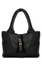 Luella Grey Black  Saskia Large Black Woven Tote  