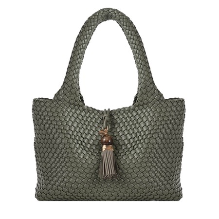 Luella Grey Saskia Large Khaki Woven Tote - Green