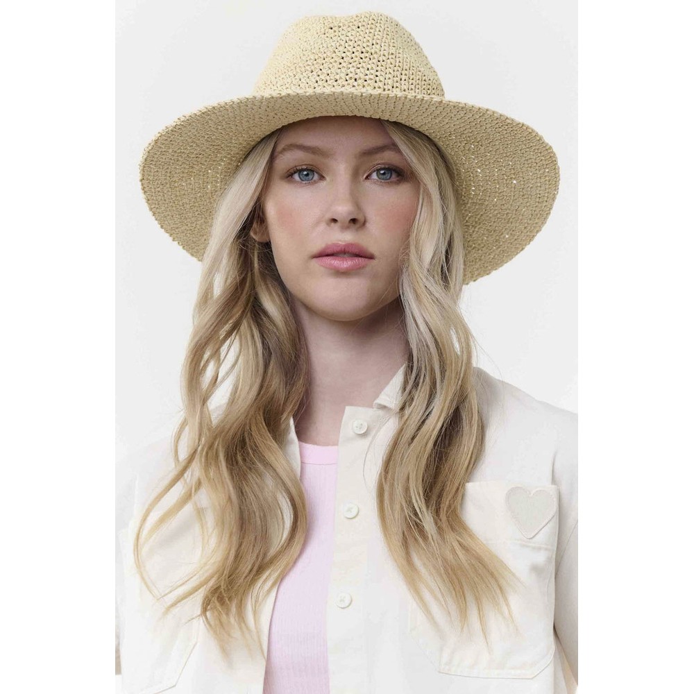 Loevenich Loevenich Large White Fedora Hat White Pepper