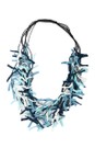 Suzie Blue Blue Knotted Strand Blue Jersey Necklace  