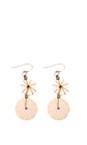 Suzie Blue Natural Wooden Disc & Thread Earring  
