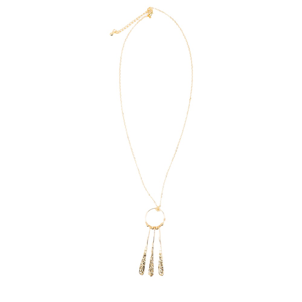 Suzie Blue Gold Teardrop & Ring Necklace Gold