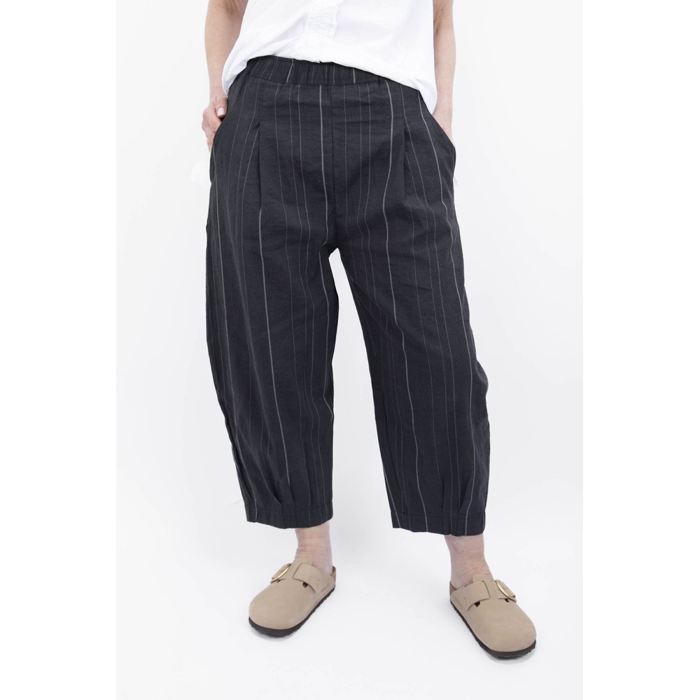 Mama B Bianco R Antracite Pinstripe Bubble Trouser Antracite