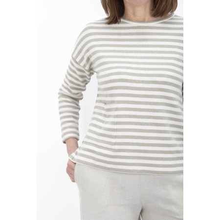 Mama B Buccia Lichene Stripe Patch Pocket Fleece Jumper - Grey