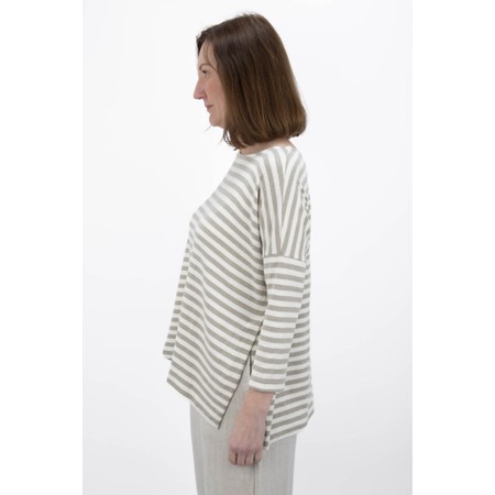 Mama B Emotiva R Lichene Relaxed Stripe Eco Fleece Jumper - Grey