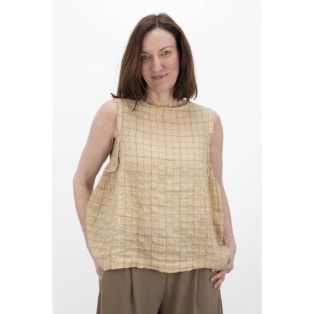 Mama B Pupi Grano Crinkle Linen Top - Grey