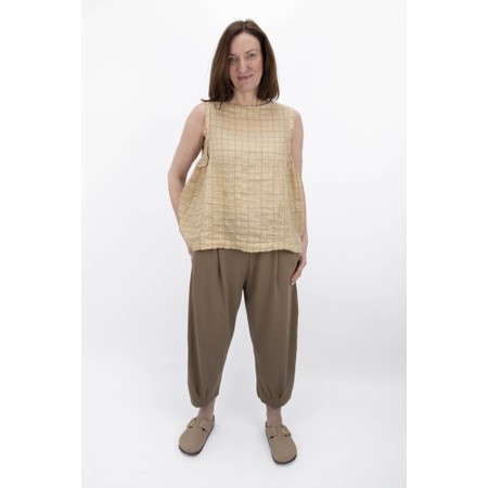 Mama B Pupi Grano Crinkle Linen Top - Grey