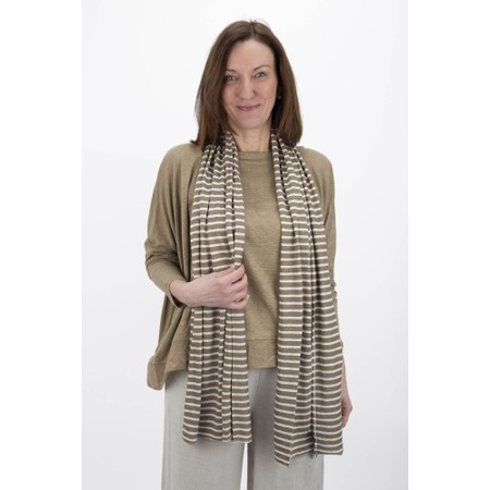 Mama B Lumpa Cumin Medium Stripe Linen Scarves - Orange
