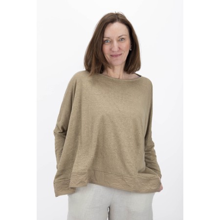 Mama B Bamboo Cumino Wide Trim Hem Top - Beige